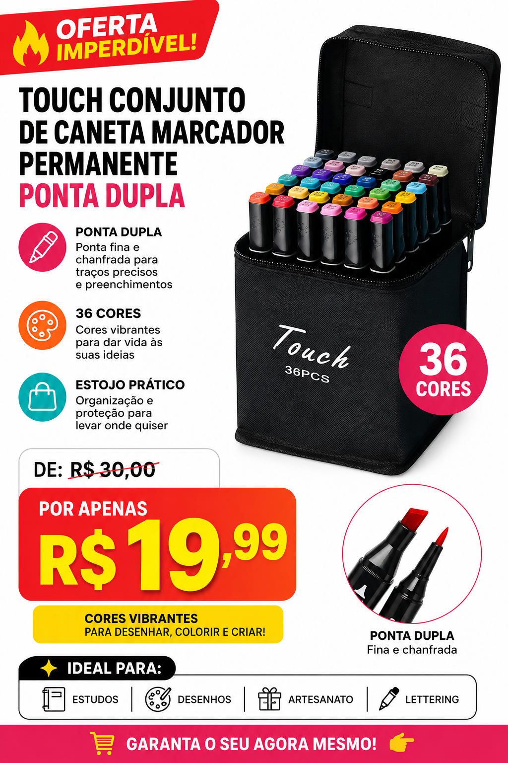 Canetas colorir 36 CORES