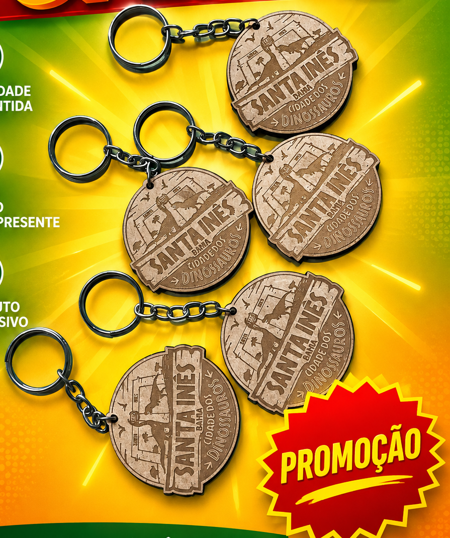 Chaveiro dinossauro MDF